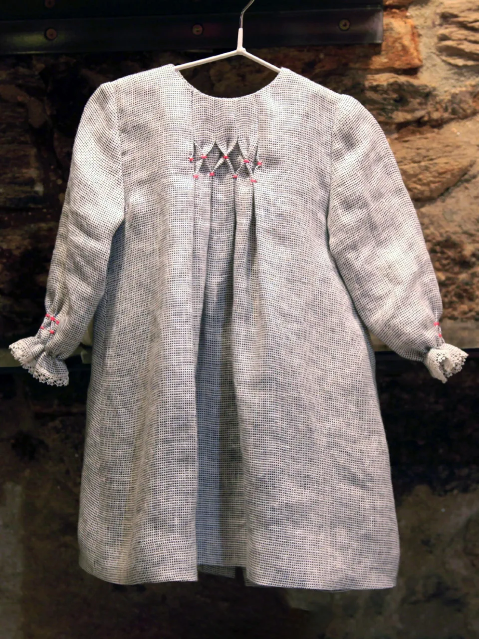 Vestido de lino niña con manga