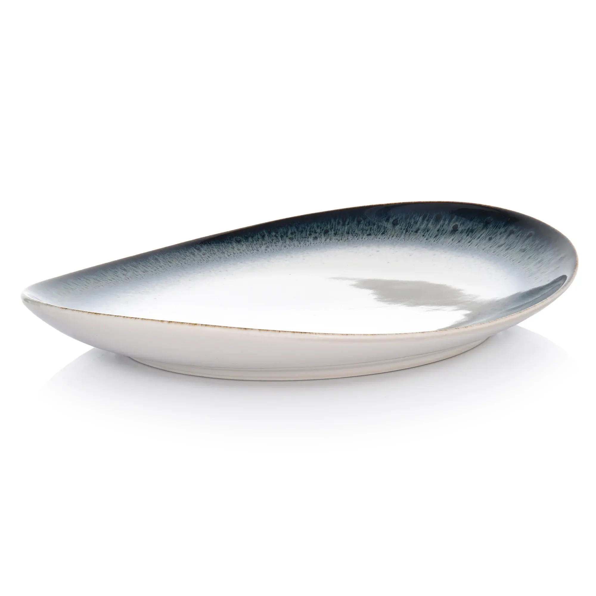 Plato llano óvalo 28 cm., gris.