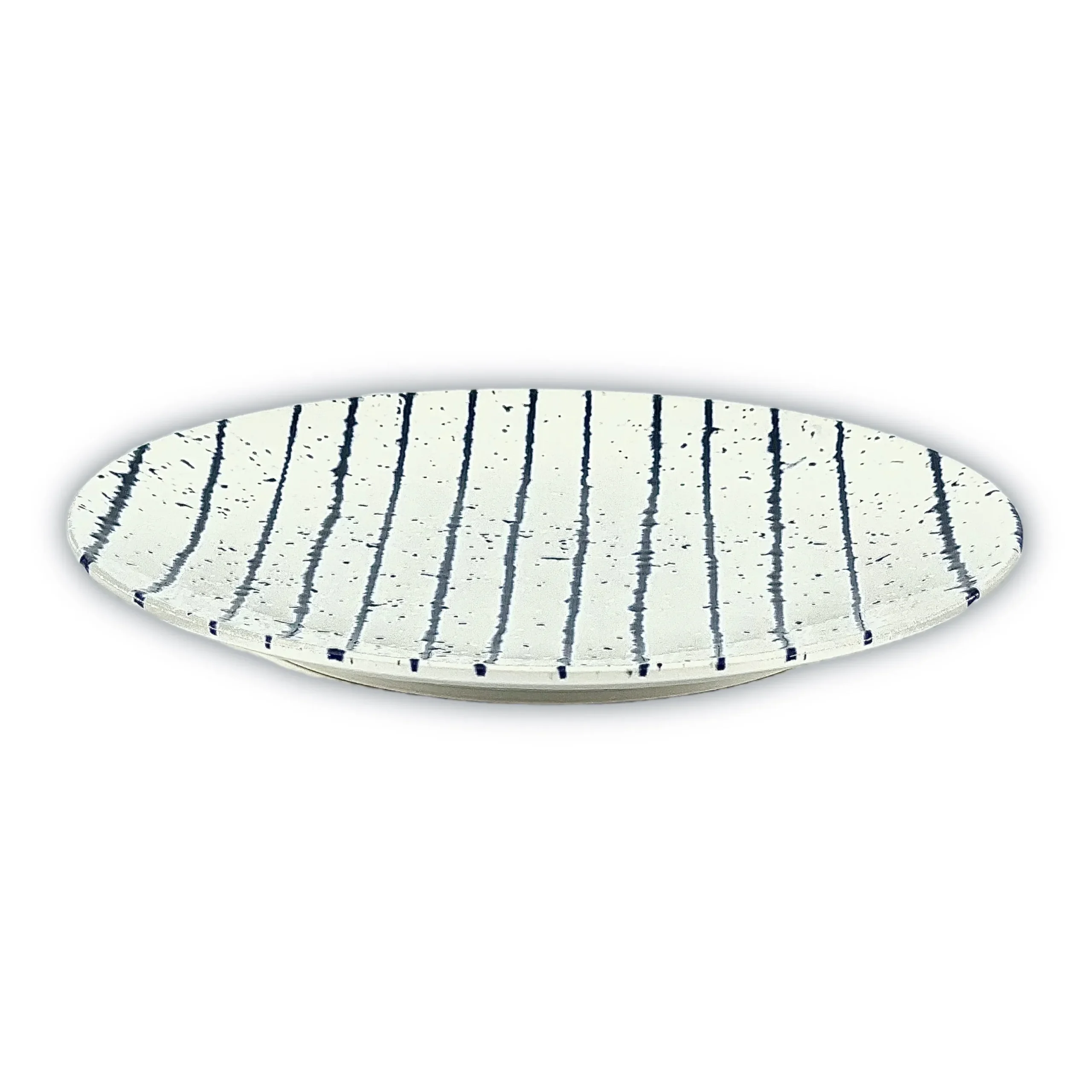 Plato llano, 26 cm., rayado, cerámica. - Imagen 2
