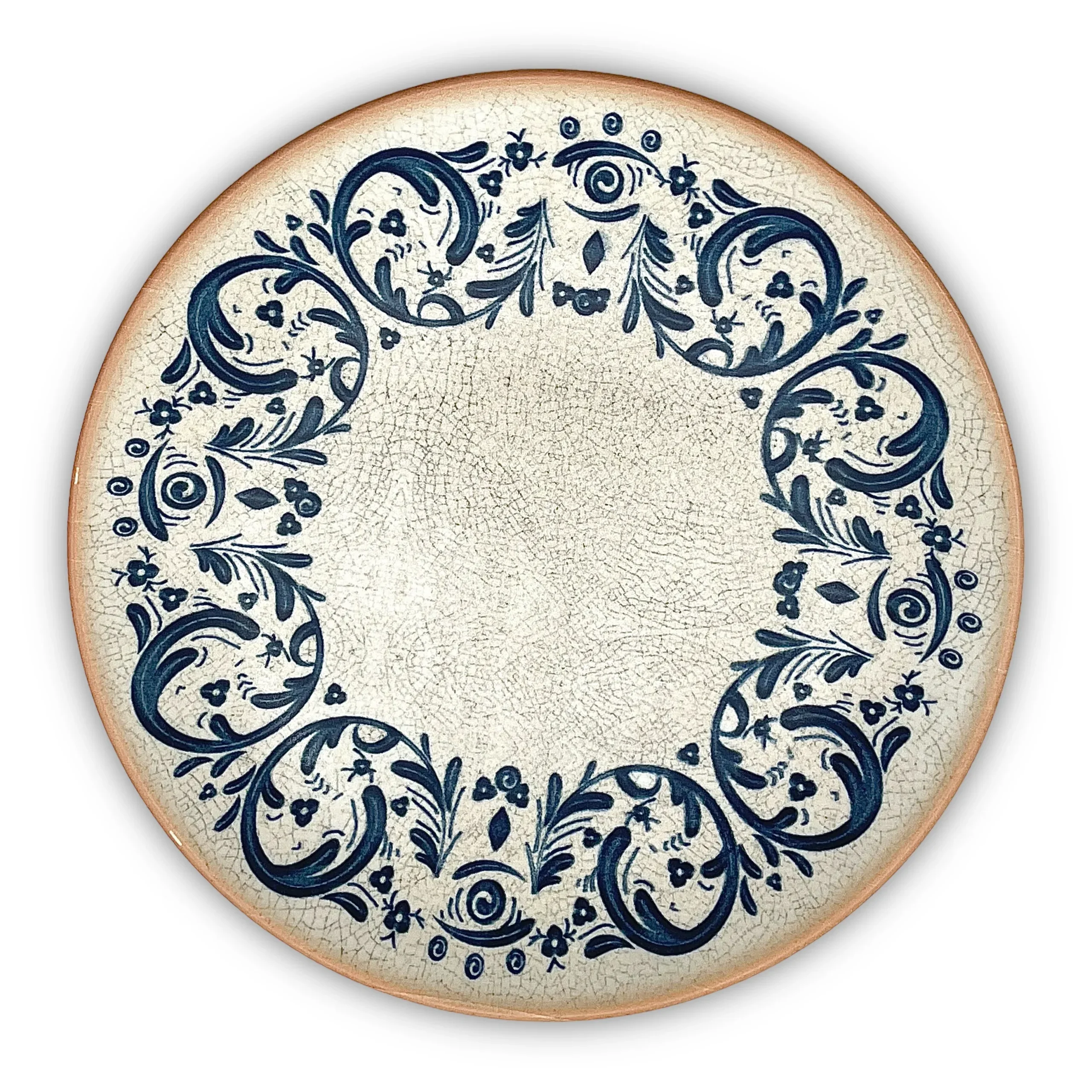 Ensaladera circulo 28 cm., azul, cerámica.