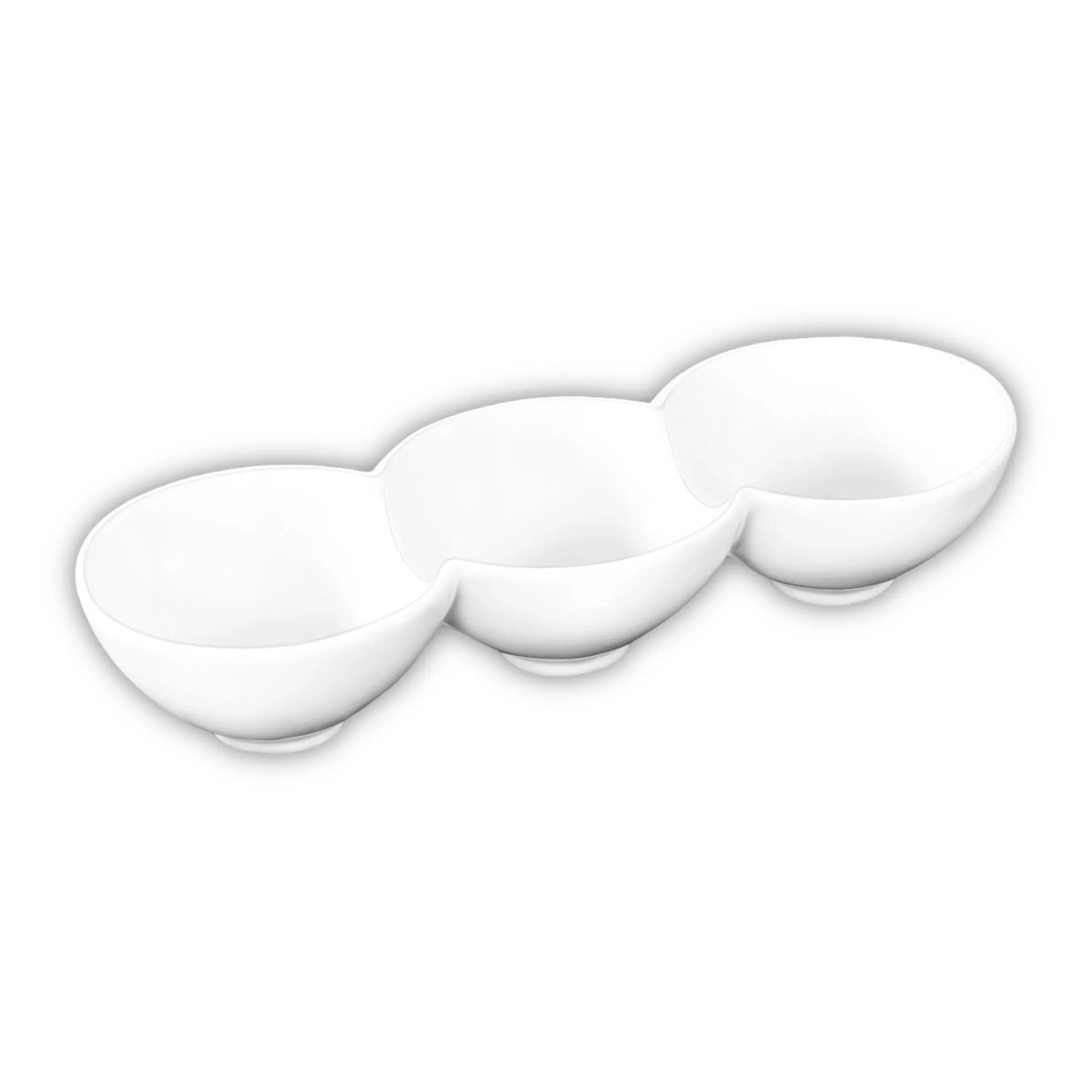 Cuencos en tres partes 26*10 cm., blanco, porcelana.